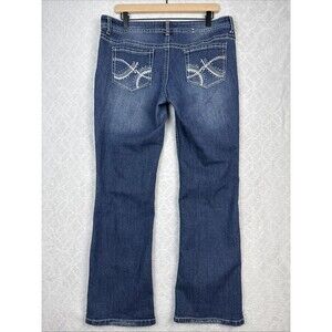 LEI Low Rise Jeans 13Jrs Ashley Slim Boot Cut Rhinestones Y2K Scene Bimbo Mall